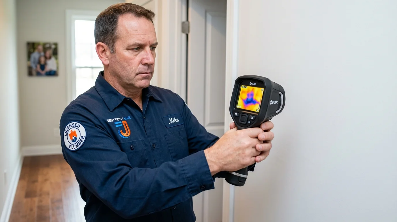 Thermal imaging leak detection by Johns Plumbing LLC in Krebs